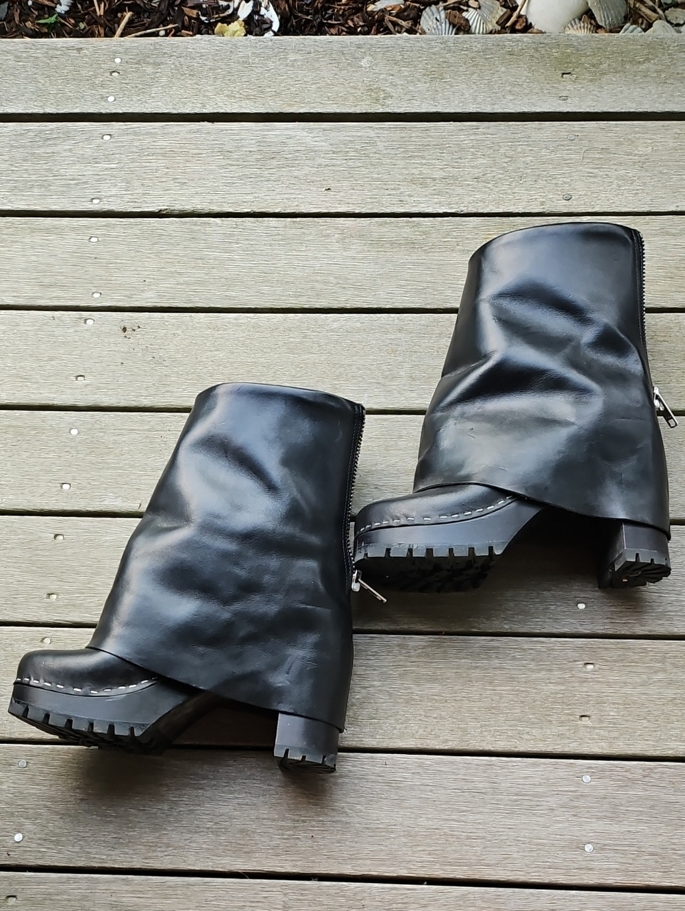 Swedish Hasbeens Black Bootcut Boot Size 37 - Picture 5 of 11